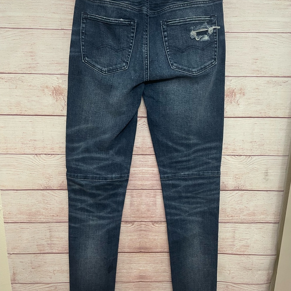 American Eagle Men’s Airflex Distressed Skinny Jean Pintuck Knees Size 30 x 32 - Picture 6 of 6